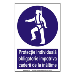 Protectie individuala obligatorie impotriva caderii de la inaltime (semnalizare minima obligatorie) 2:3