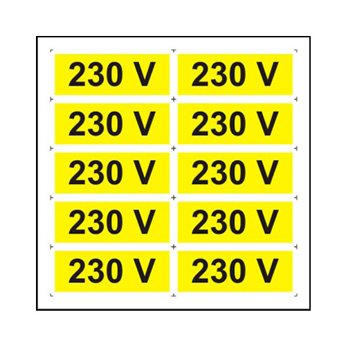 230V (10 etichete pe coala PVC)