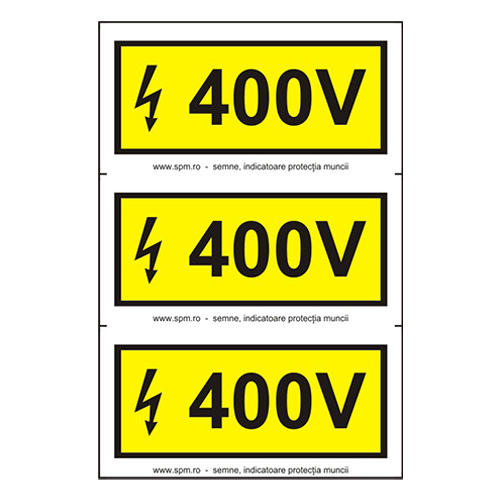 400 V (3 etichete pe coala PVC)