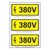 380 V (3 etichete pe coala PVC)