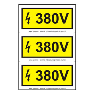 380 V (3 etichete pe coala PVC)