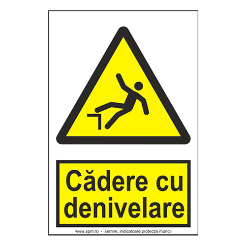 Cădere cu denivelare (semnalizare minima obligatorie) 2:3